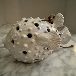 GC Naturals Opalescent Sachet Puffer Fish Ceramic Fragrance 4.25" x 6.5"
